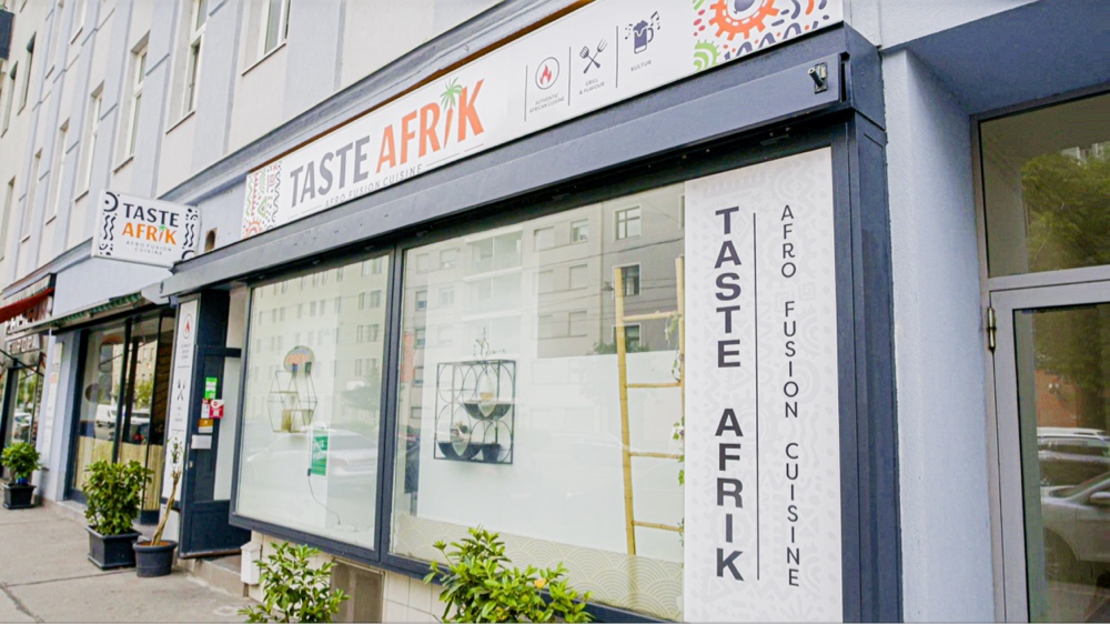 Taste Afrik storefront on Marchfeldstraße — Afro Fusion Cuisine